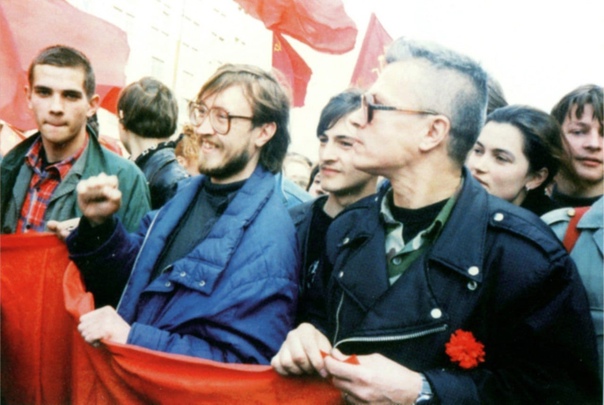 Egor Letov e Eduard Limonov a una manifestazione del Partito NazionalBolscevico